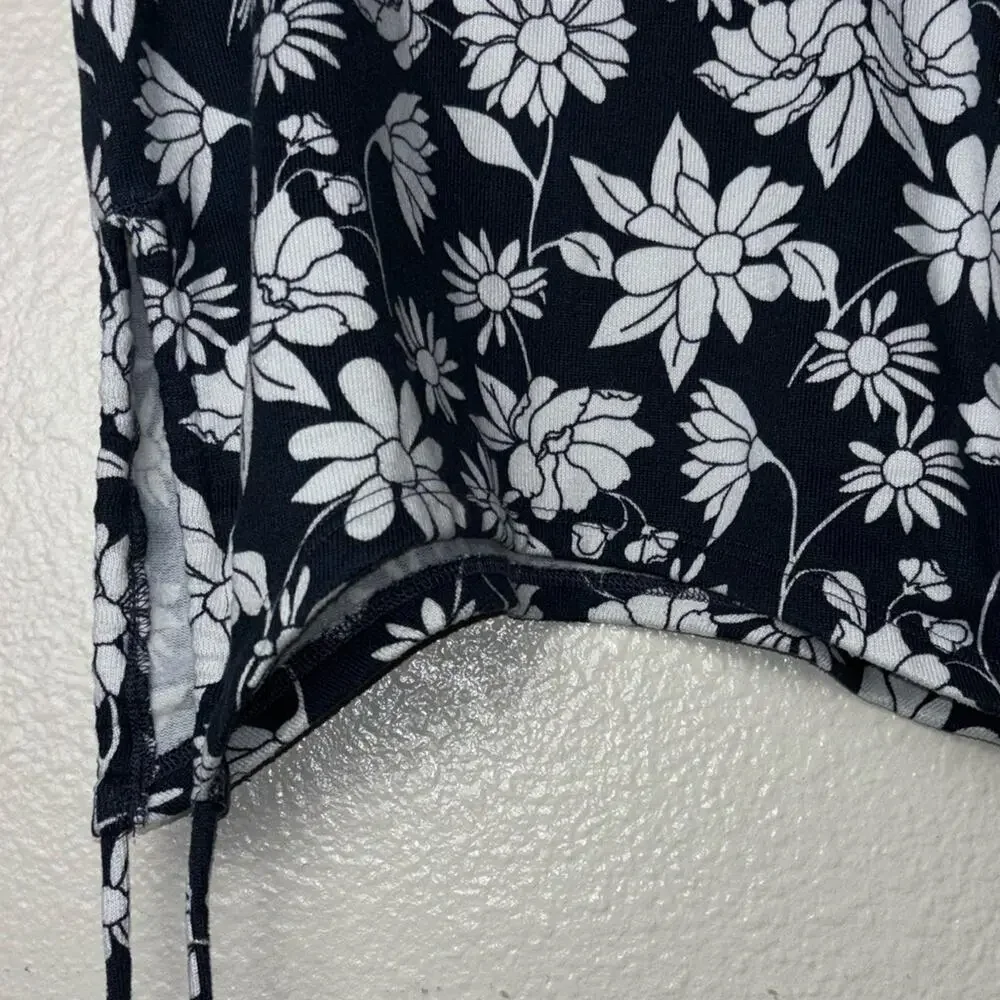 Gilly Hicks Sleep Cami tank women's size medium blue w/ white flowers side ties